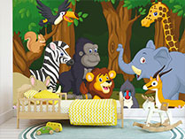 fotobehang kinderkamer jungle dieren