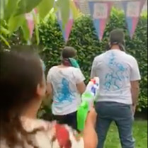 gender reveal blauw spuiten
