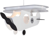 Houten vliegtuig stoere kinderlamp