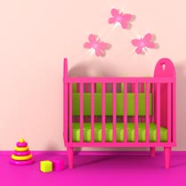 roze babykamer voor meisje