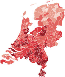 ziekenhuis COVID19 patinten per gemeente